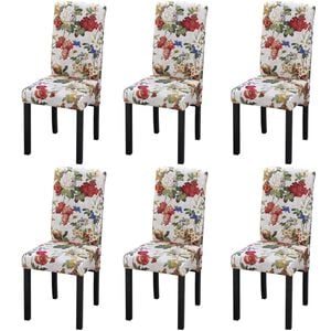 vidaXL Sillas de comedor 6 uds tela multicolor