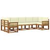 vidaXL Conjunto de sof&aacute;s de exterior 7 uds. Natural y Crema