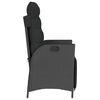 vidaXL Sillones reclinables jardín con reposapiés 2 uds ratán PE negro