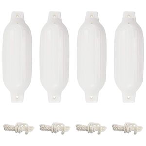 vidaXL Parachoques para barco 4 unidades PVC blanco &Oslash; 11x40 cm
