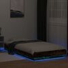 vidaXL Estructura cama con luces LED madera roble ahumado 100x200 cm
