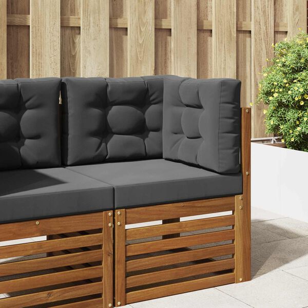 vidaXL Coj&iacute;n para sof&aacute; de exterior 3 pcs Antracita Poli&eacute;ster