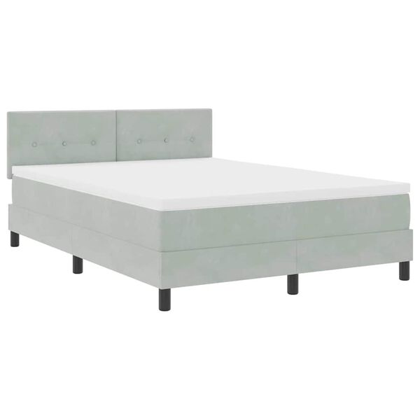 vidaXL Cama Box Spring LED con LED Gris Claro 140 x 200 cm Terciopelo