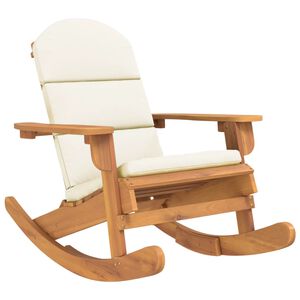 vidaXL Silla mecedora Adirondack con cojines madera maciza acacia