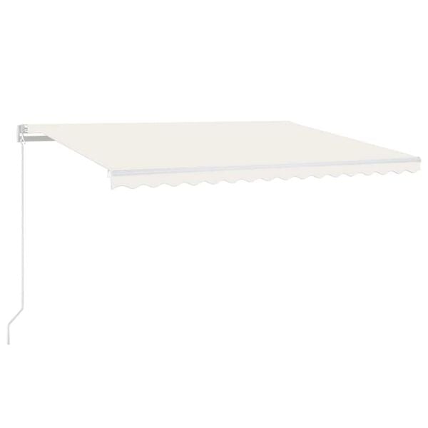 vidaXL Toldo autom&aacute;tico con LED y sensor de viento crema 450x300 cm