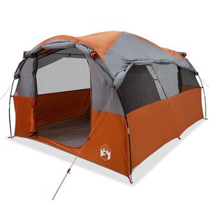 vidaXL Tienda de campa&ntilde;a familiar t&uacute;nel 6 personas impermeable naranja