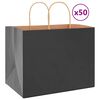 vidaXL Bolsas de papel con asas 50 uds negra 32x22x24 cm