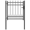 vidaXL Puerta de cerca HORST Acero Negro Con cerradura