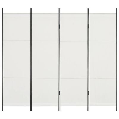 vidaXL Biombo divisor de 4 paneles blanco 200x180 cm