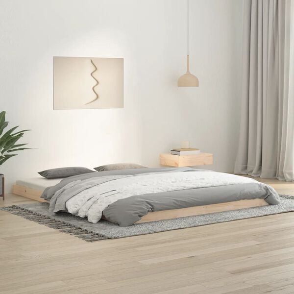 vidaXL Estructura de cama sin colch&oacute;n madera maciza de pino 160x200 cm