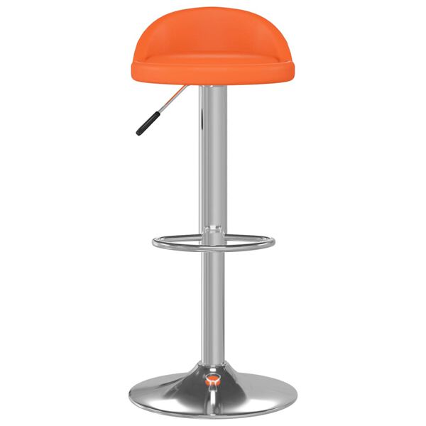 vidaXL Taburete de cocina de cuero sint&eacute;tico naranja