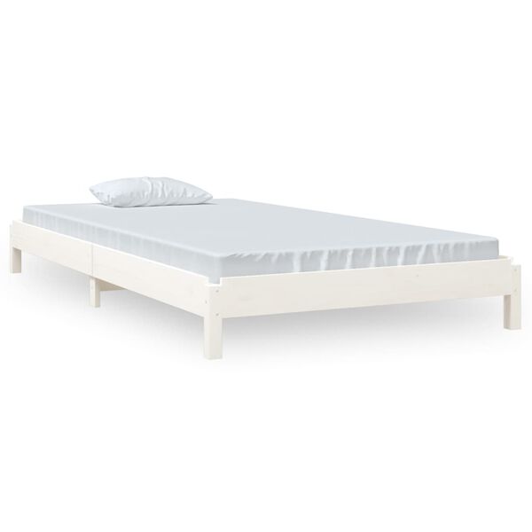 vidaXL Cama apilable de madera pino maciza blanca 100x200 cm