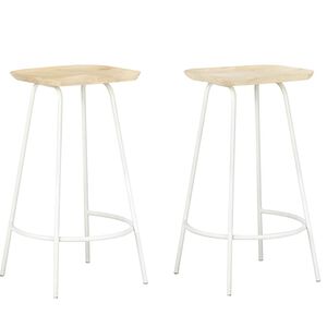 vidaXL Taburetes de cocina 2 unidades madera maciza de mango
