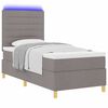 vidaXL Cama Box Spring LED con colch&oacute;n Taup&eacute; 100 x 200 cm tela