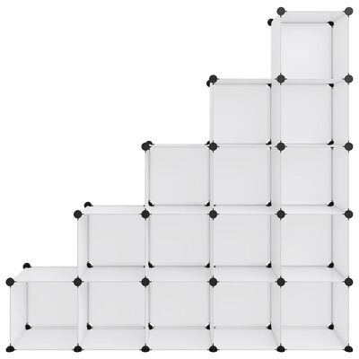 vidaXL Estantería de cubos con 15 compartimentos PP transparente