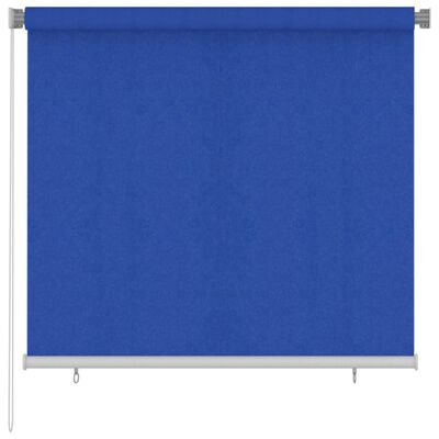 vidaXL Persiana enrollable de jardín HDPE azul 160x140 cm