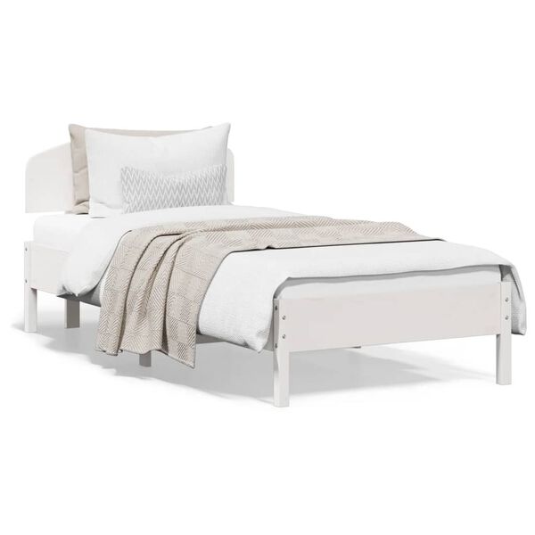 vidaXL Estructura de cama sin colch&oacute;n madera de pino blanca 90x200 cm
