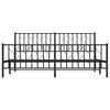 vidaXL Estructura cama sin colchón con estribo metal negro 183x213 cm