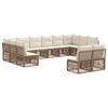 vidaXL Conjunto de sof&aacute;s de jard&iacute;n 12 pcs Beige rat&aacute;n sint&eacute;tico
