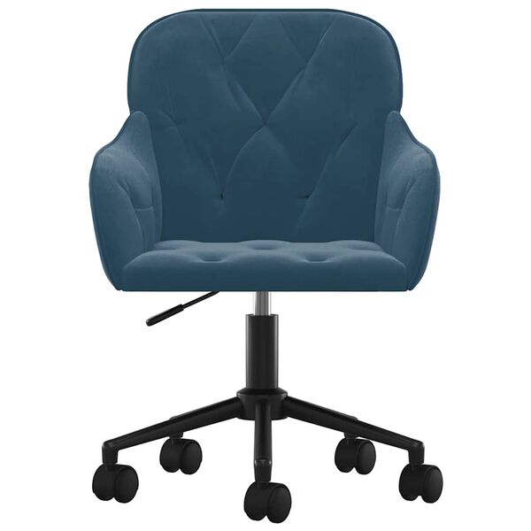 vidaXL Silla de oficina giratoria terciopelo azul