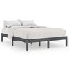 vidaXL Estructura de cama doble sin colch&oacute;n madera maciza gris