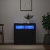 vidaXL Aparador con luces LED negro 80x35x75 cm