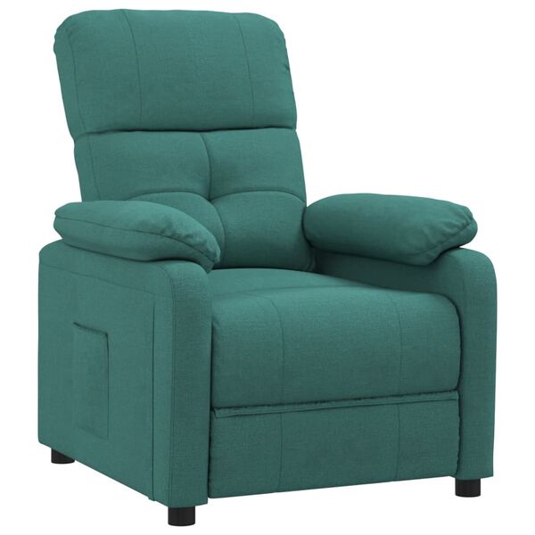 vidaXL Sill&oacute;n reclinable de tela verde oscuro