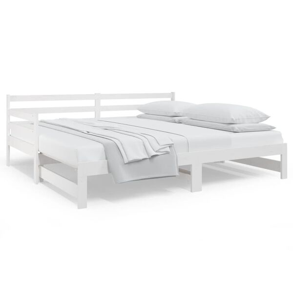 vidaXL Sof&aacute; cama extra&iacute;ble sin colch&oacute;n blanco 2x(90x190) cm