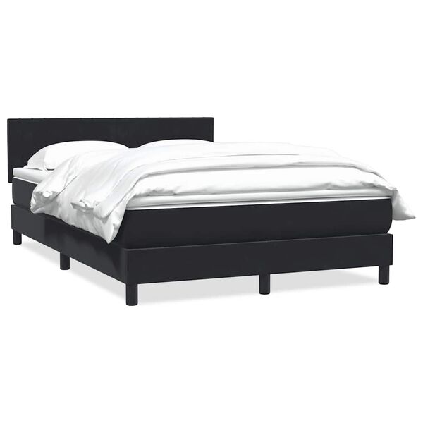 vidaXL Cama box spring con colch&oacute;n terciopelo negro 160x210 cm