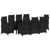 vidaXL Conjunto de Comedor de Jard&iacute;n 9 uds. Negro rat&aacute;n sint&eacute;tico