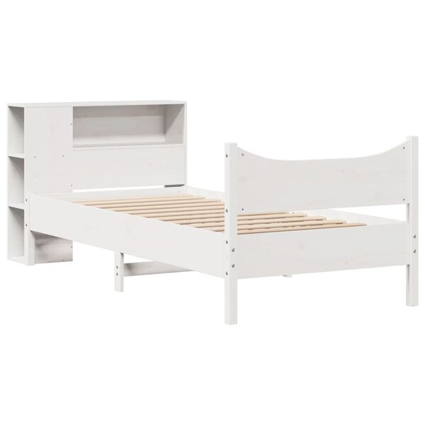 vidaXL Estructura de cama sin colchón madera de pino blanca 90x200 cm