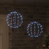 vidaXL Bola con 192 LED 2 pcs fr&iacute;o 31,5 x 31,5 x 32 cm Metal
