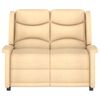 vidaXL Sillón de masaje reclinable de 2 plazas tela microfibra crema
