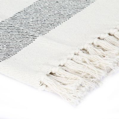vidaXL Manta a rayas algodón gris antracita 220x250 cm
