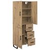 vidaXL Aparador alto 2 pcs Roble artesanal 69,5 x 34 x 180 cm
