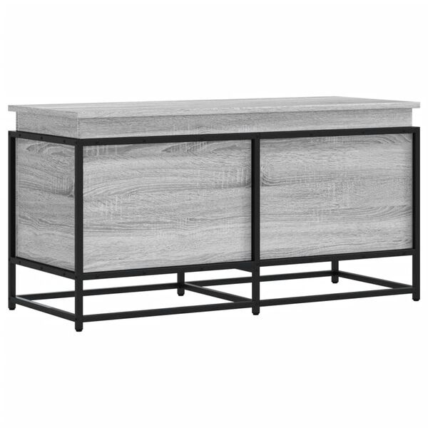 vidaXL Caja de almacenaje con tapa madera gris Sonoma 100x40x51,5 cm
