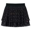 Falda infantil con dise&ntilde;o de volantes escalonados negro 128