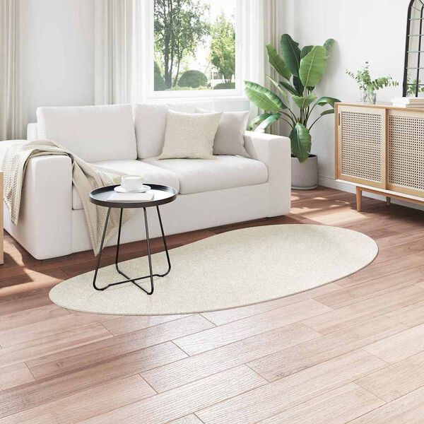 vidaXL Alfombras de &aacute;rea HUARTE Crema 100 x 200 cm Poli&eacute;ster