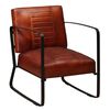 vidaXL Sill&oacute;n de cuero aut&eacute;ntico marr&oacute;n