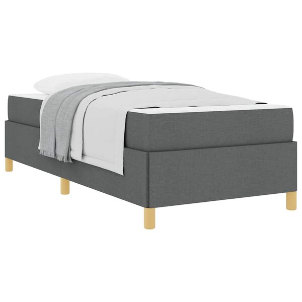 vidaXL Cama tipo Box Spring Blanco, Gris oscuro, Marrón y Gris oscuro