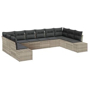vidaXL Conjunto de sof&aacute;s de jard&iacute;n 10 uds. 9-N&uacute;mero de plazas
