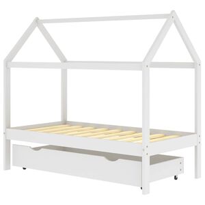 vidaXL Estructura cama ni&ntilde;os con caj&oacute;n madera pino blanco 80x160 cm