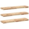 vidaXL Estantes flotantes 3 uds madera acacia sin tratar 80x20x4 cm