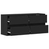 vidaXL Mueble de TV de pared con luces LED negro 100x31x45 cm