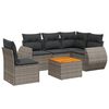 vidaXL Set de muebles de jard&iacute;n 6 pzas y cojines rat&aacute;n sint&eacute;tico gris