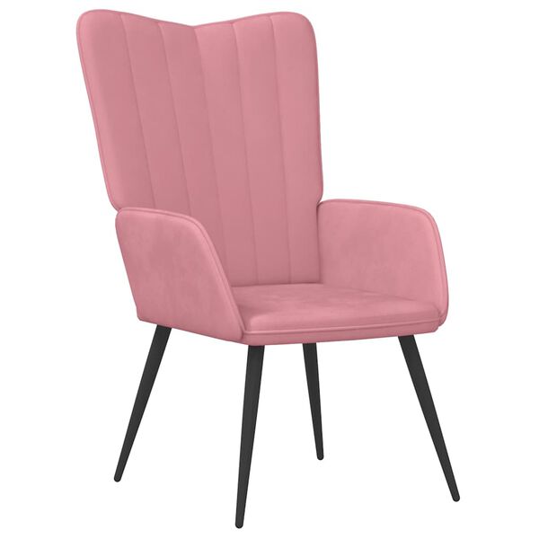 vidaXL Sill&oacute;n de relax de terciopelo rosa