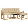 vidaXL Conjunto de sof&aacute;s de exterior con coj&iacute;n 4 pcs y Beige
