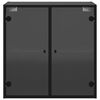 vidaXL Mueble de pared con puertas de vidrio negro 68x37x68,5 cm