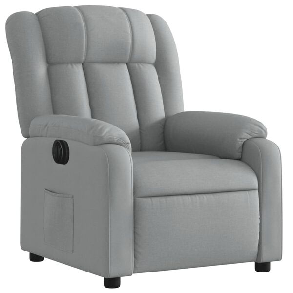 vidaXL Sill&oacute;n reclinable el&eacute;ctrico tela gris claro