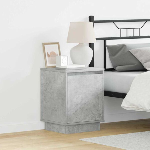 vidaXL Armario de Noche 2 pcs Gris Concreto 39 x 34,5 x 50 cm